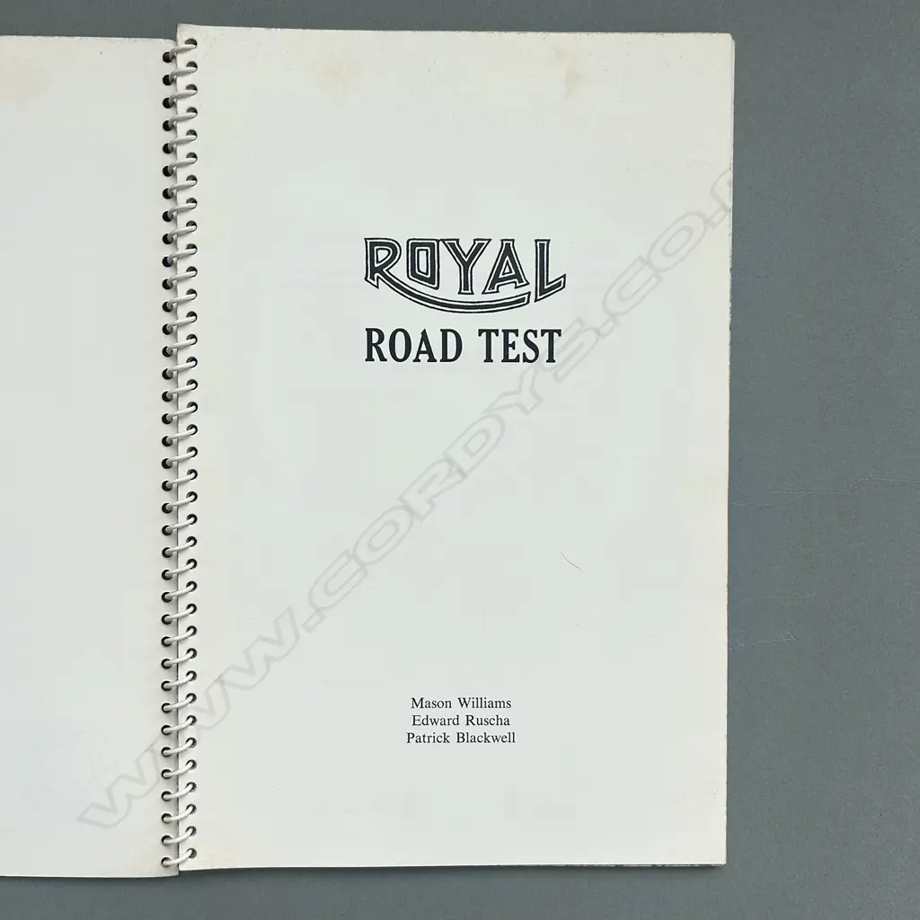 MASON WILLIAMS ED RUSCHA PATRICK BLACKWELL: ROYAL ROAD TEST Image 1++